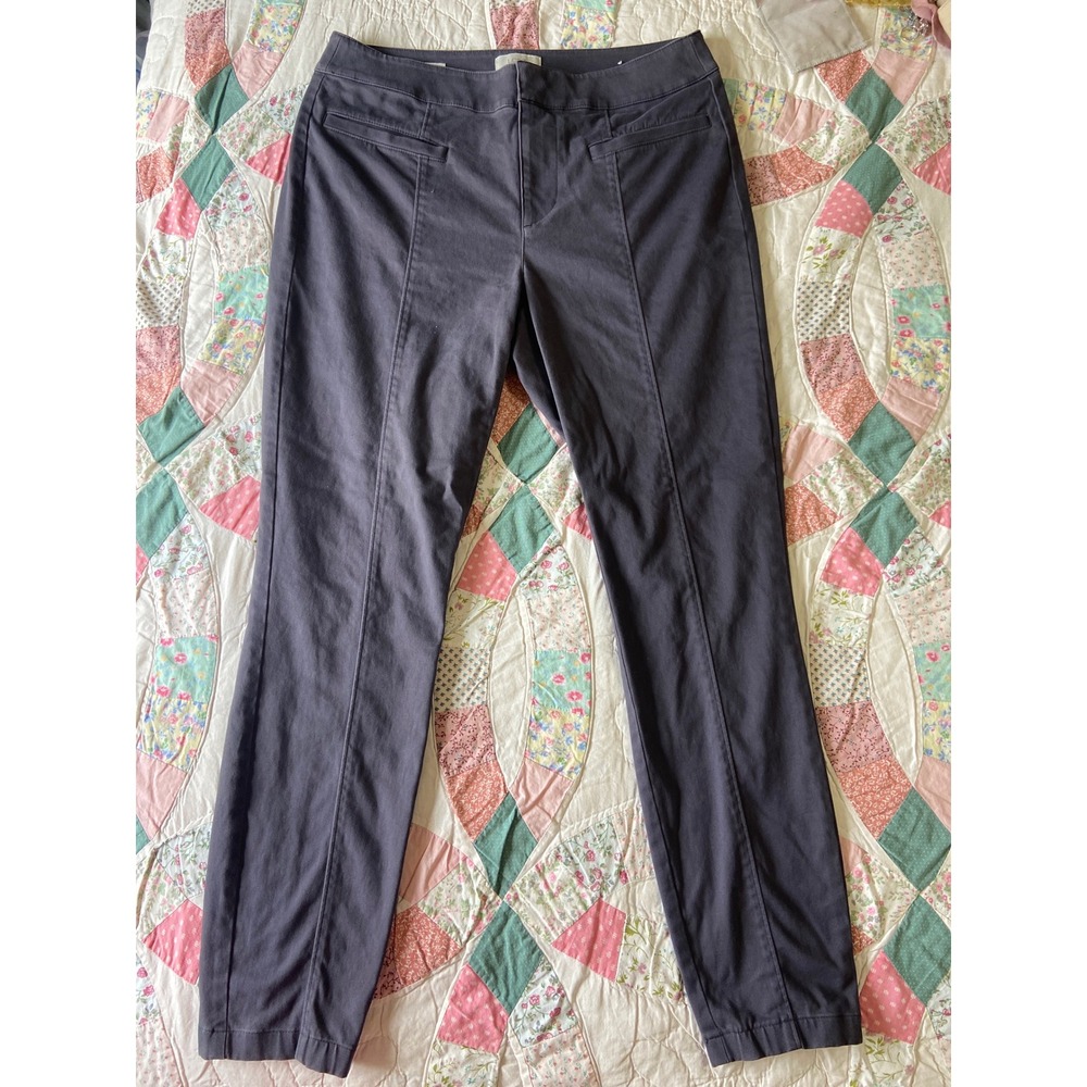 Loft Outlet Curvy Skinny Ankle Pants Gray Seamed Front Stretch Trousers Size 6